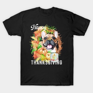 French Bulldog Dog Owner Thanksgiving Celebration Harvest T-Shirt